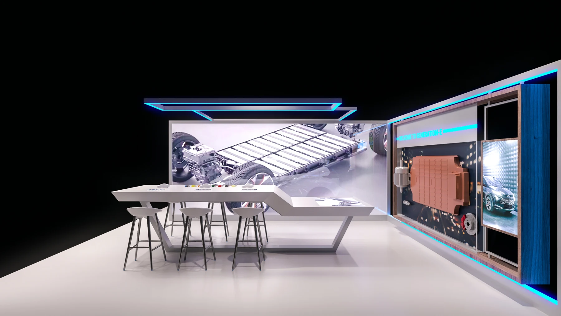 A shared table makes room to explore battery and vehicle technology.