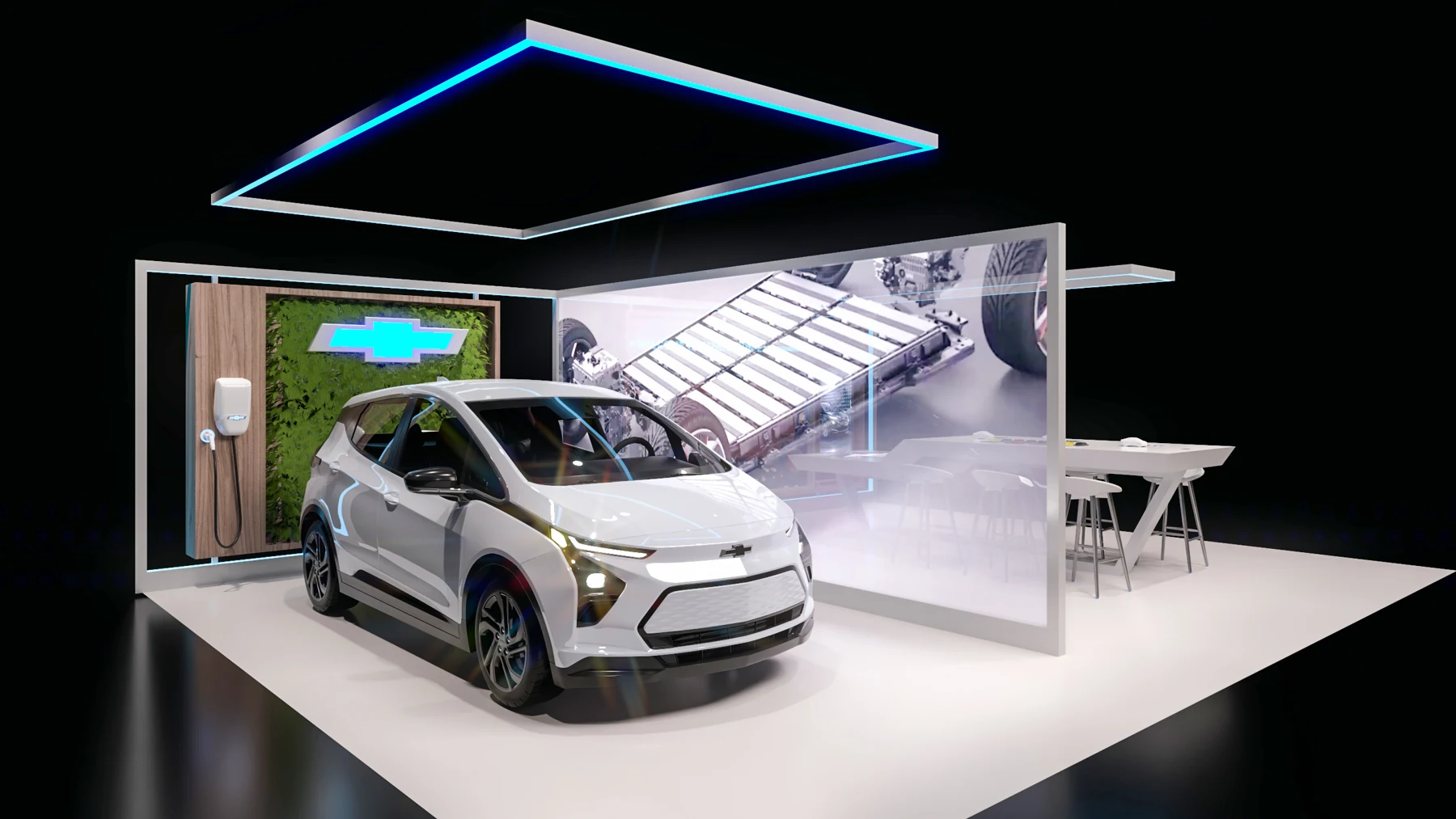 Charging and battery information sit beside the vehicle.
