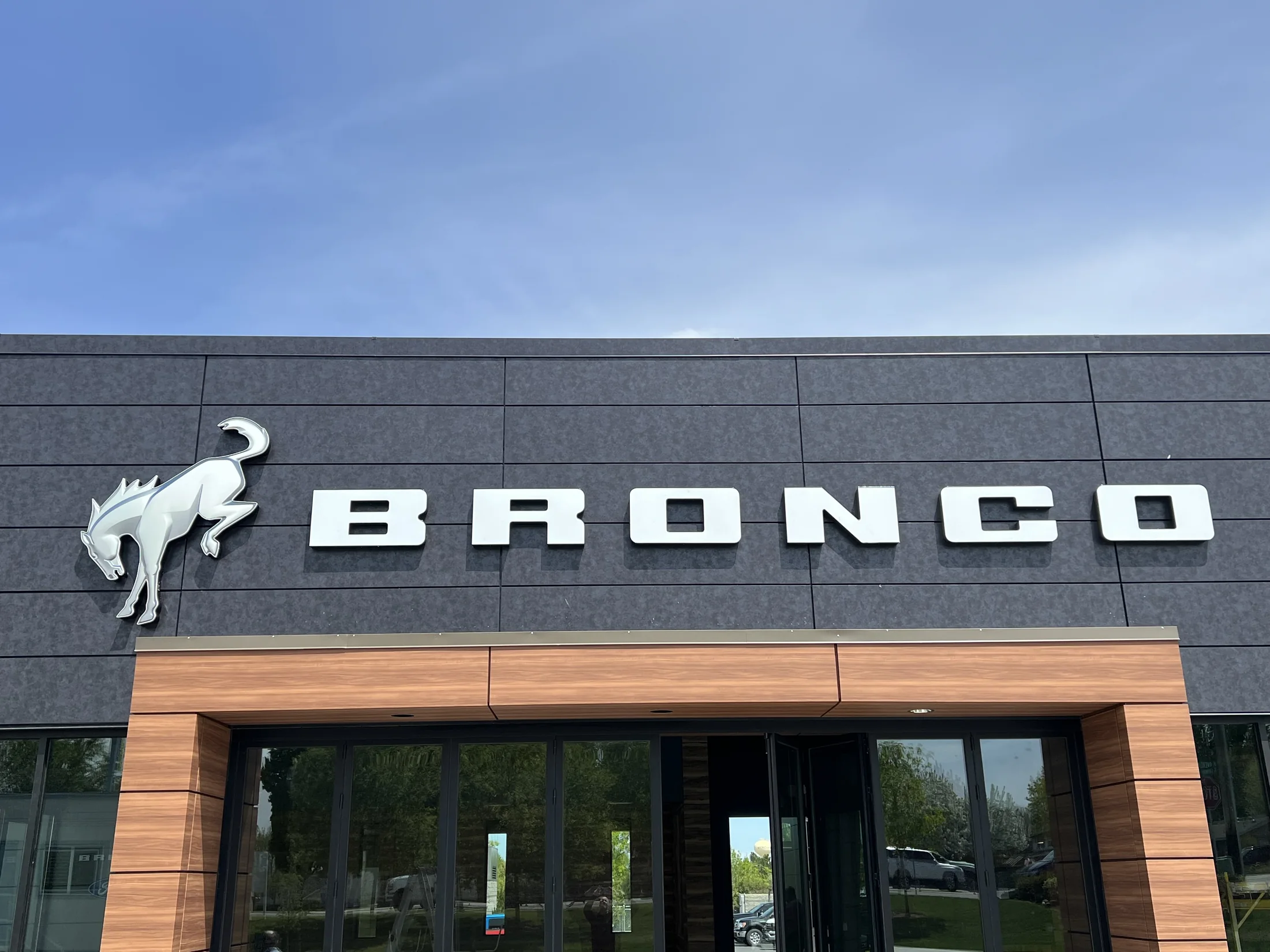 The Bronco identity is integrated into the entry frame.