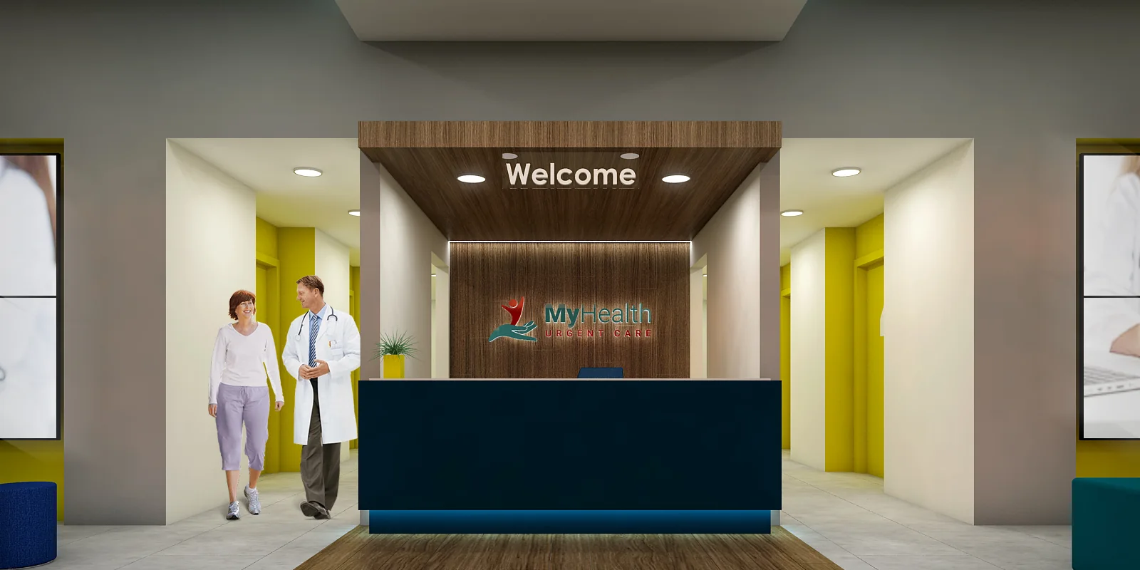 Prototype visualization / The welcome makes the next step in the visit clear.