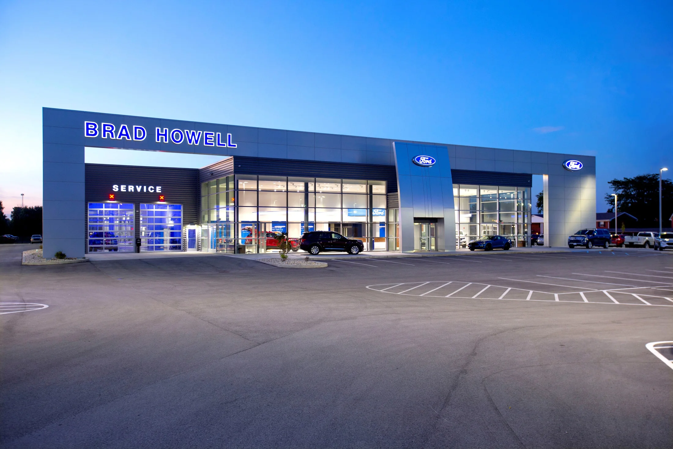 The Ford exterior establishes a familiar address for the Signature interior program.