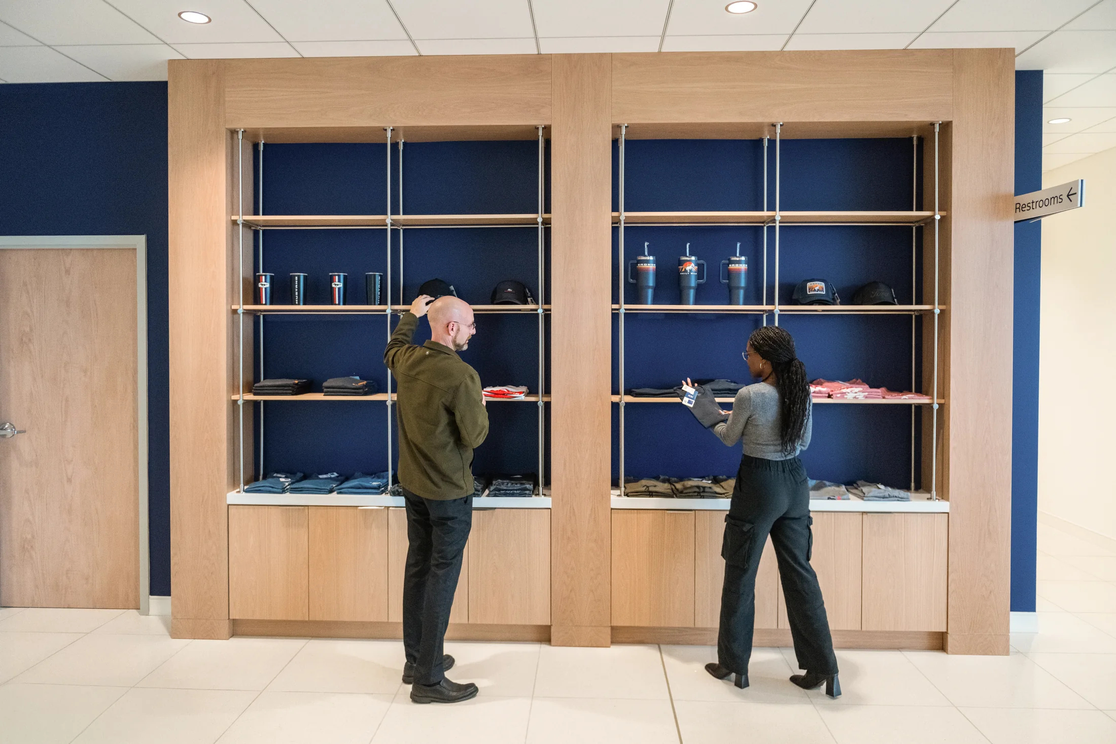 The specification of materials and fixtures carries the program into the finished dealership.