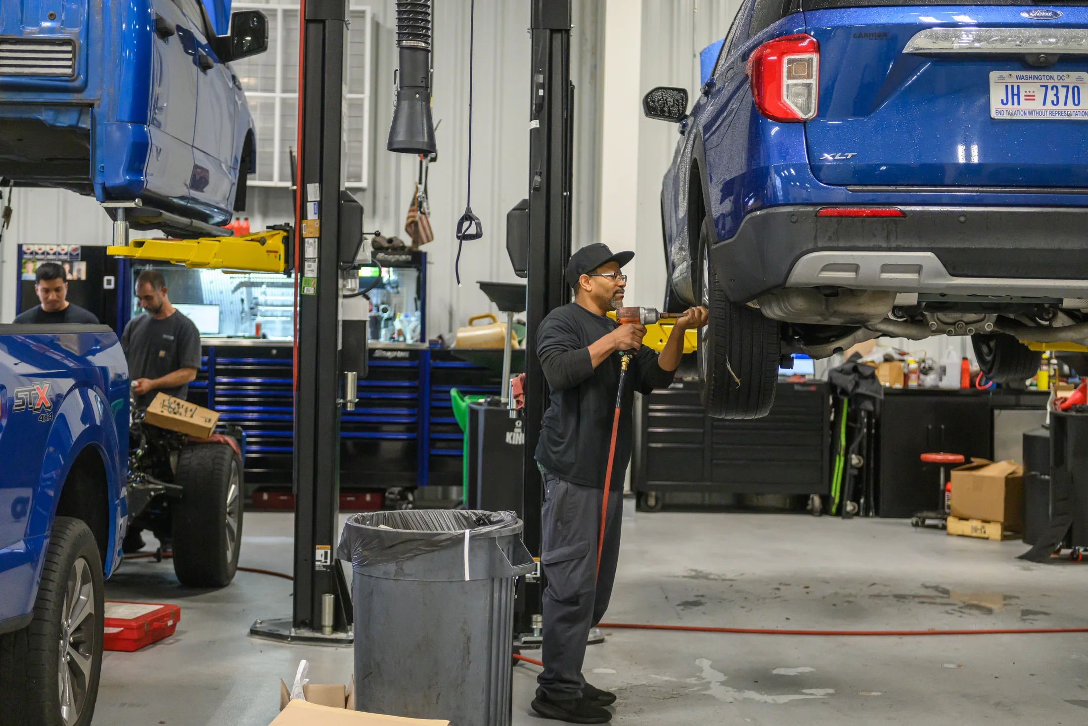 The service department connects the customer visit with the working facility.