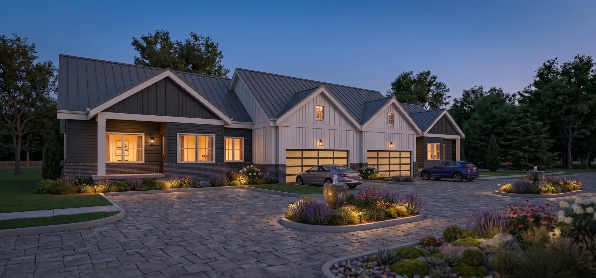 A lower residential form explores another way of meeting the ground.