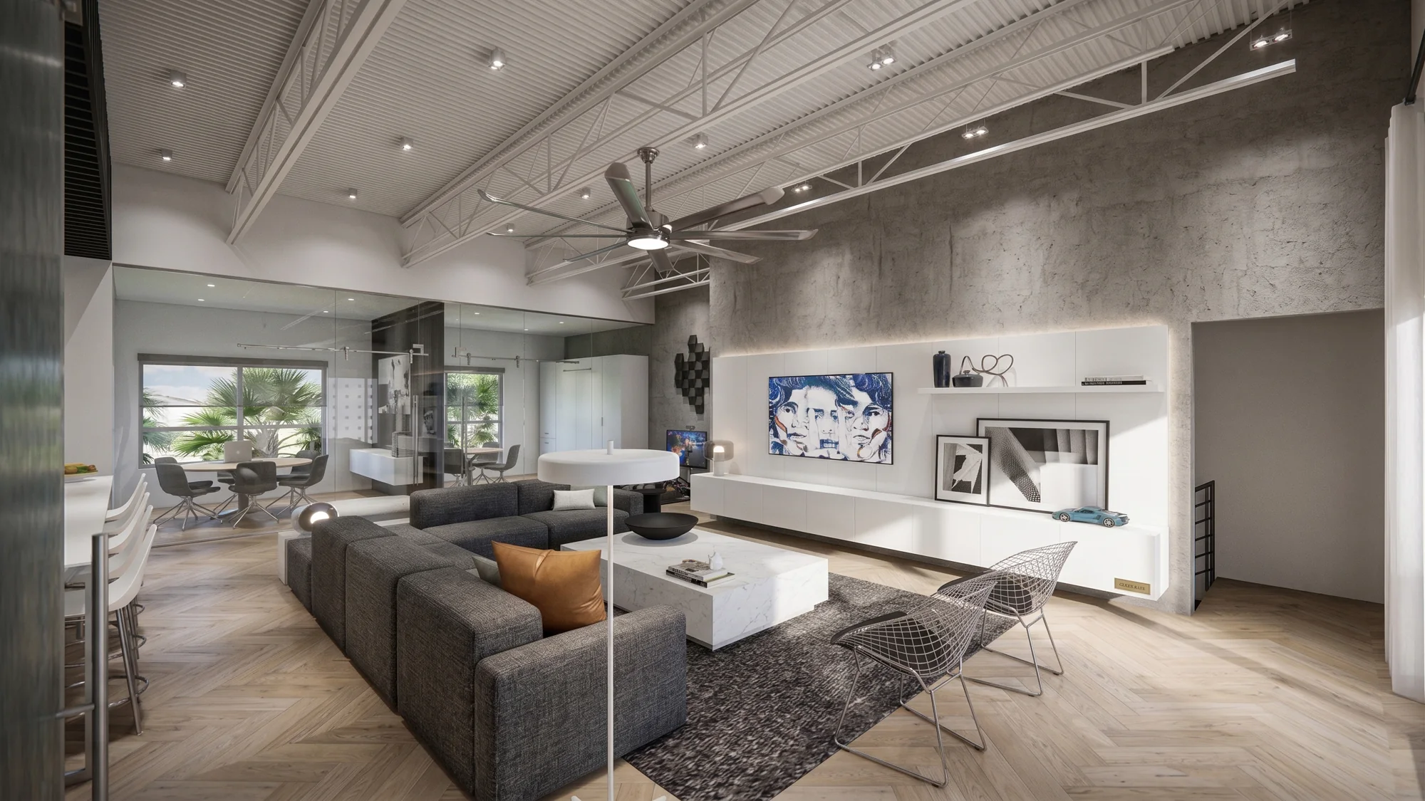 The lounge has its own rhythm of light, furniture and views.