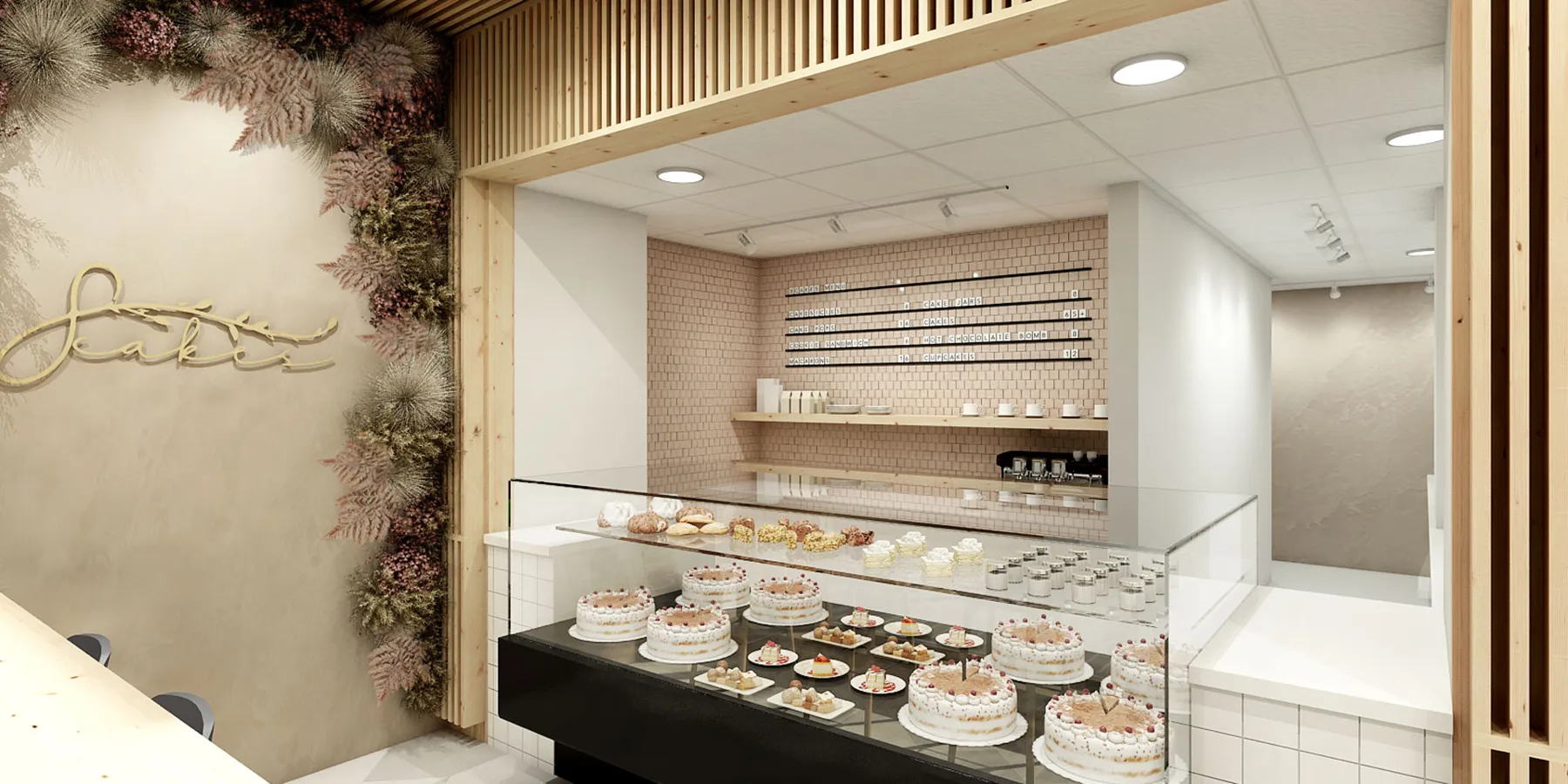 The cakes take pride of place within a carefully framed display.