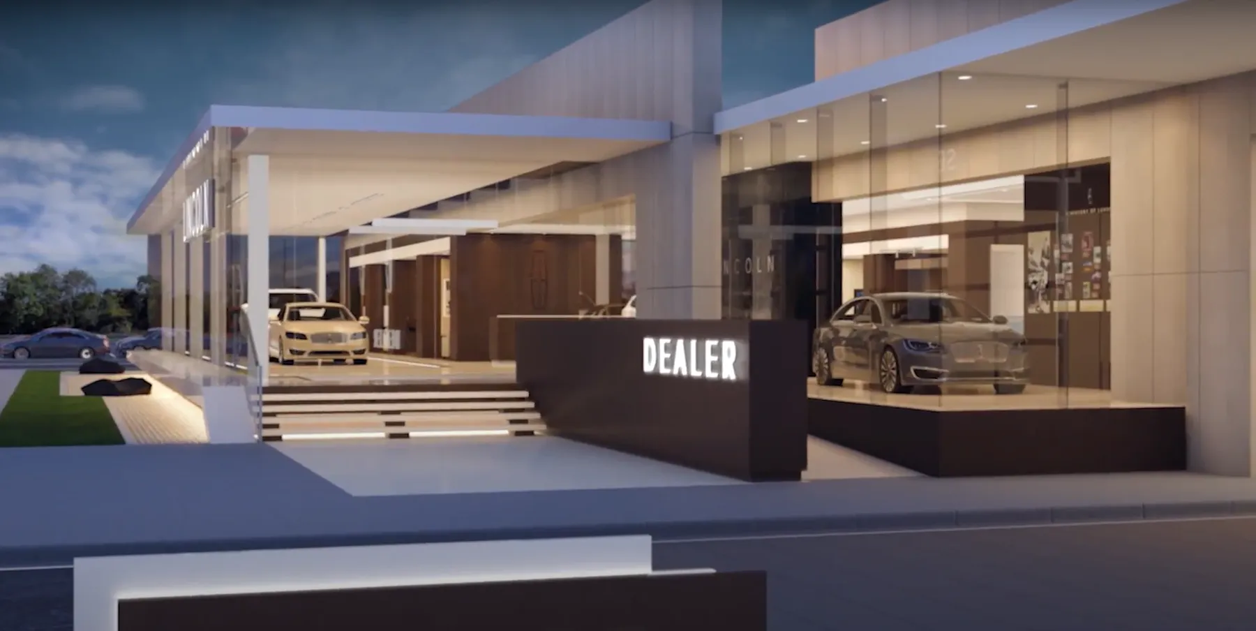 A virtual exterior view introduces the facility concept.