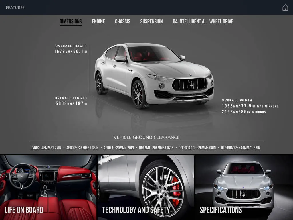 Model information and features are organized into a clear digital interface.