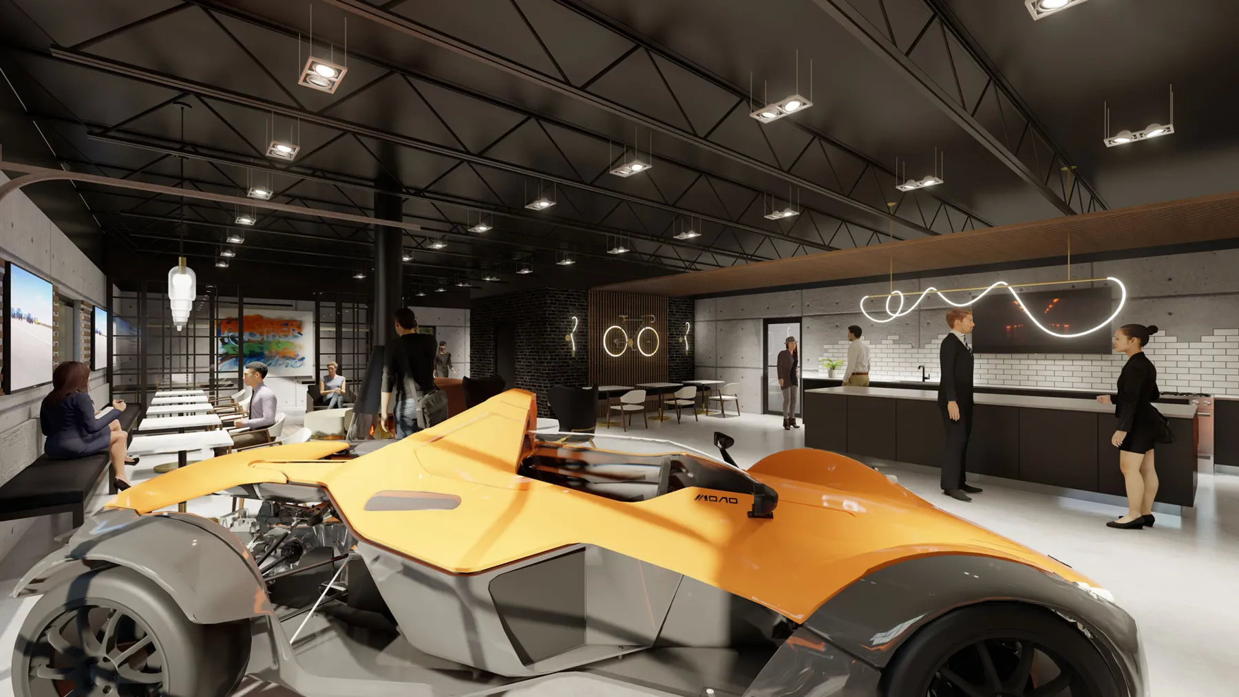 Out of Office Garage, a space for vehicle storage and hospitality